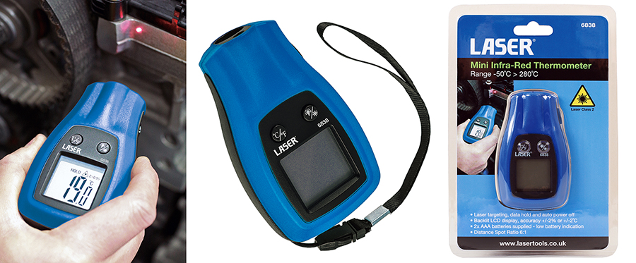 Quick and safe temperature measurement of hard to reach surfaces
