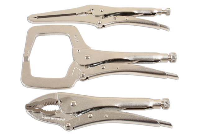 Laser Tools 7129 Locking Grip Wrench & Clamp Set 3pc