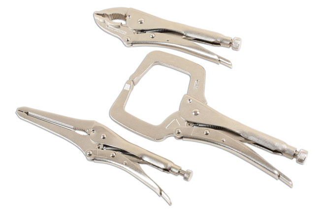 Laser Tools 7129 Locking Grip Wrench & Clamp Set 3pc