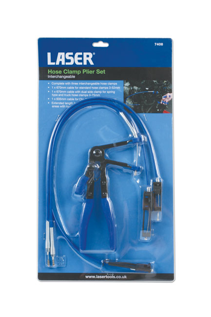 Laser Tools 7408 Hose Clamp Plier Set - Interchangeable
