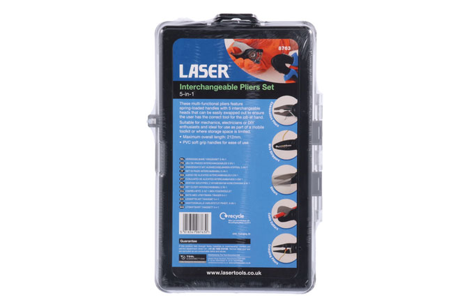Laser Tools 8763 Interchangeable Pliers Set 5-in-1